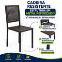 Ver imagem 2 de Kit Conjunto 2 Cadeiras Metal Aço Cozinha Lazer Jantar Junco
