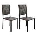 Ver imagem 3 de Kit Conjunto 2 Cadeiras Metal Aço Cozinha Lazer Jantar Junco