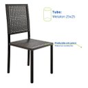 Ver imagem 6 de Kit Conjunto 2 Cadeiras Metal Aço Cozinha Lazer Jantar Junco