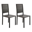 Ver imagem 1 de Kit Conjunto 2 Cadeiras Metal Aço Cozinha Lazer Jantar Junco