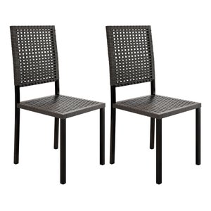 Kit Conjunto 2 Cadeiras Metal Aço Cozinha Lazer Jantar Junco