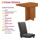 Ver imagem 3 de Conjunto de Jantar Olímpia 4 Lugares Tampo MDF com Cadeiras Lisa Grafite e Natural 90cm Moderna