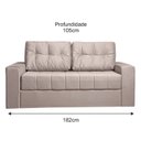Ver imagem 4 de Sofá Cama de Casal em Linho 182cm com Assento Matelassê Murilo