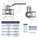 Ver imagem 3 de Válvula Esfera 3 Vias em T 1/4 Alavanca Fêmea X Fêmea X Fêmea Pn25 Latão Forjado Niquelado Ivm Italy