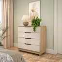 Ver imagem 1 de Cômoda 4 Gavetas 100% MDF Barcelona Bege/Car