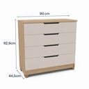 Ver imagem 3 de Cômoda 4 Gavetas 100% MDF Barcelona Bege/Car