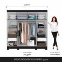 Ver imagem 7 de Guarda Roupa Casal Liz 8 Portas 2 Gavetas Preto Fosco - M.a Preto Fosco