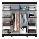 Ver imagem 4 de Guarda Roupa Casal Liz 8 Portas 2 Gavetas Preto Fosco - M.a Preto Fosco