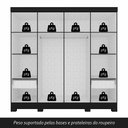 Ver mais imagens de Guarda Roupa Casal Liz 8 Portas 2 Gavetas Preto Fosco - M.a Preto Fosco