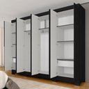 Ver imagem 3 de Guarda Roupa Casal Liz 8 Portas 2 Gavetas Preto Fosco - M.a Preto Fosco