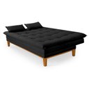 Ver imagem 3 de Sofá Cama Reclinável Melim 2 Lugares Confortável Suede Pés de Madeira