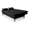 Sofá Cama Reclinável Melim 2 Lugares Confortável Suede Pés de Madeira - 3