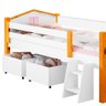 Cama Infantil Solteiro Casinha Com Baús Branco Rosa Elza Divaloto - 3
