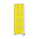 Ver imagem 1 de Armário Roupeiro De Aço Para Vestiário 8 Portas Locker Amarelo