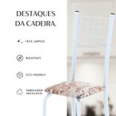 Ver mais imagens de Kit 4 Cadeiras Tubular 95x37x40 cm Dany Branco Botanic Bege/Branco