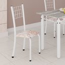 Ver imagem 2 de Kit 4 Cadeiras Tubular 95x37x40 cm Dany Branco Botanic Bege/Branco