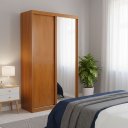 Ver imagem 2 de Guarda-roupa Bom Pastor Capri Ônix 2 Portas com Espelho Nat