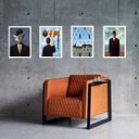 Ver imagem 2 de Kit 4 Quadros Obras Renne Magritte 33x24cm:madeira Branca