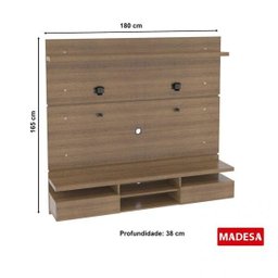 Painel para TV até 55 Polegadas 2 Portas 180cm Moscou Madesa - 3 Painel para TV até 55 Polegadas 2 Portas 180cm Moscou Madesa - 3