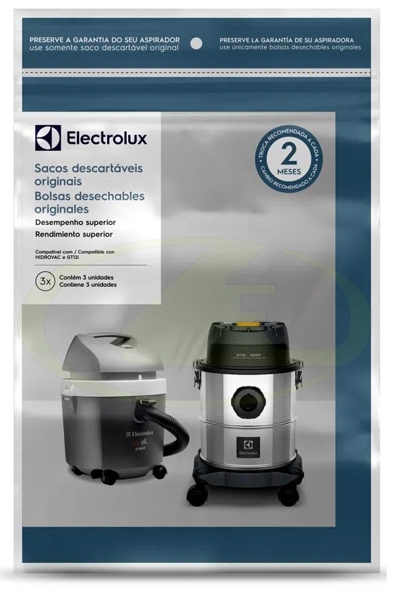 Kit com 9 Unidades Saco Csehv para Aspirador Gt12i Hidrovac Original Electrolux - 3