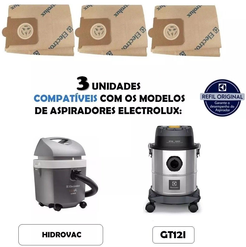 Kit com 9 Unidades Saco Csehv para Aspirador Gt12i Hidrovac Original Electrolux - 6