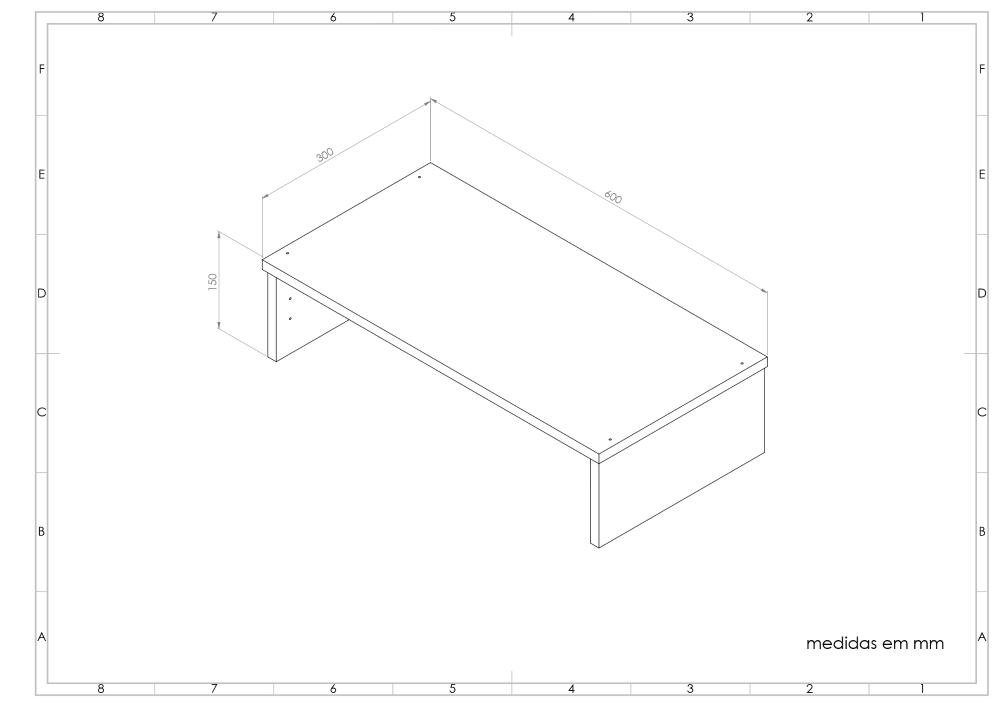 Cabideiro Suspenso, em Mdf Branco 15mm,com Haste de Metal. - 6