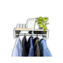 Ver imagem 3 de Cabideiro Suspenso, em Mdf Branco 15mm,com Haste de Metal.