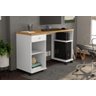 Mesa / Escrivaninha para Computador Mi com Rodízios Cor Branco / Cinamomo - 2