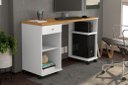 Ver imagem 2 de Mesa / Escrivaninha para Computador Mi com Rodízios Cor Branco / Cinamomo