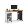 Mesa / Escrivaninha para Computador Mi com Rodízios Cor Branco / Cinamomo - 1