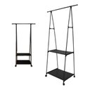 Ver imagem 1 de Rack de Roupas Arara Sapateira Cabideiro Closet Prateleira Guarda Roupa Movel Rodas Aberto Quarto At