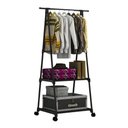 Ver imagem 4 de Rack de Roupas Arara Sapateira Cabideiro Closet Prateleira Guarda Roupa Movel Rodas Aberto Quarto At