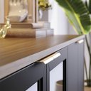 Ver mais imagens de Balcao Aparador Buffet 4 Portas 160 Cm Vitoria Noce Milano Preto Colibri