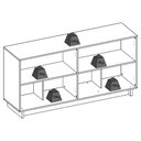 Ver imagem 5 de Balcao Aparador Buffet 4 Portas 160 Cm Vitoria Noce Milano Preto Colibri