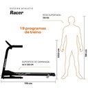 Ver imagem 5 de Esteira Ergométrica Athletic Racer 16km/h Suporta 130kg 19 Programas e Monitor Avançado para