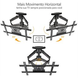 Suporte para Tv 32 a 86 Braço Articulado de Parede Fa6 - Fitter Tech - 5