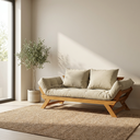 Ver imagem 5 de Sofá Japão Futon Bege em Madeira Maciça Cor Mel