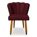 Ver imagem 2 de Kit 2 Cadeiras de Jantar Pétala Estofada Pés Palito Veludo Bordô - Montanaris Decor
