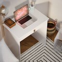 Ver imagem 2 de Escrivaninha Estilo Mesa para Computador ou Notebook com 1 Gaveta - Branco
