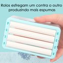 Ver imagem 6 de Escova Dispenser Multifunçao 2X1 Saboneteira Limpeza Faz Espuma Lava Esfrega Conserva Barra Sabao