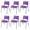 Ver imagem 2 de Cadeira Iso Base Cinza Escola, Escritório Violeta Kit 6 Un