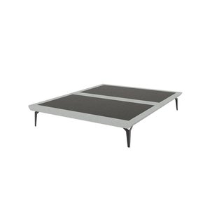Base Box Cama Japonesa Toquio Queen Linho Cinza - Cor: Cinza