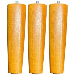 Kit 03 Pés Palito Madeira 15 Cm Rosqueável P02 Móveis Poltrona Puff Mesa - Inoviza - 1