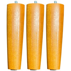 Kit 03 Pés Palito Madeira 15 Cm Rosqueável P02 Móveis Poltrona Puff Mesa - Inoviza