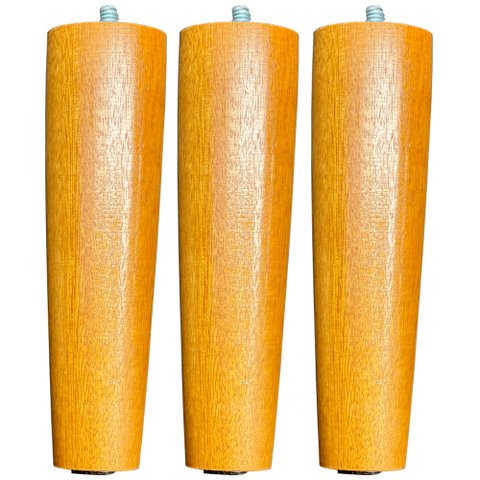 Kit 03 Pés Palito Madeira 15 Cm Rosqueável P02 Móveis Poltrona Puff Mesa - Inoviza