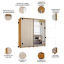 Ver imagem 3 de Guarda Roupa Casal 230cm com Espelho Verbena Off/cinamomo Z10 - Mpozenato