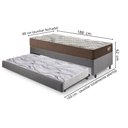 Ver imagem 2 de Bicama Box Solteiro Linho Cinza 88x188x28 Cm com Colchão Relax Adorabile Molas Ensacadas Ecoflex