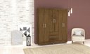 Ver imagem 5 de Guarda-roupa Ideal 6 Portas Imbuia 3 Cabideiros 2 Gavetas Corrediças Metálicas