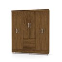 Ver imagem 3 de Guarda-roupa Ideal 6 Portas Imbuia 3 Cabideiros 2 Gavetas Corrediças Metálicas