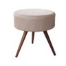 Puff Gabis Redondo C/ Pés Palito Diversas Cores OOL SUEDE AMASSADO BEGE Cognato - 1